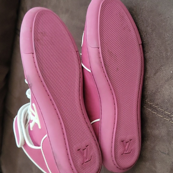 Louis Vuitton Fuchsia Leather Acapulco Sneakers Sz37 - Picture 3 of 6